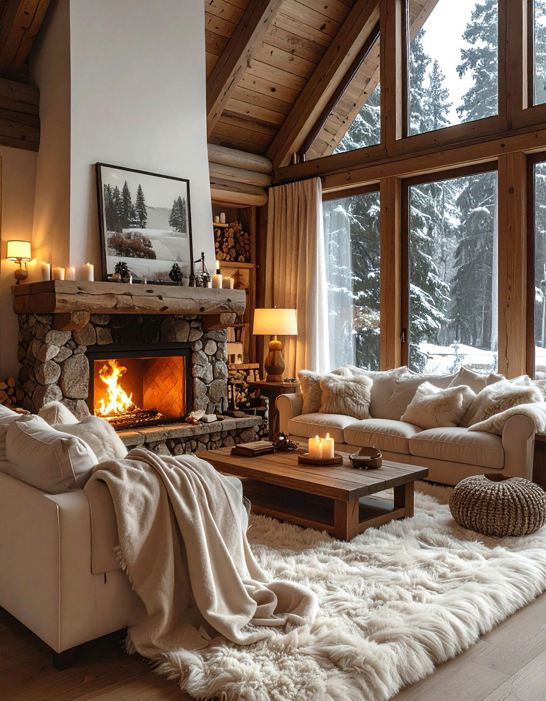 Romantic cabin retreat - 30 living room cabin furniture ideas