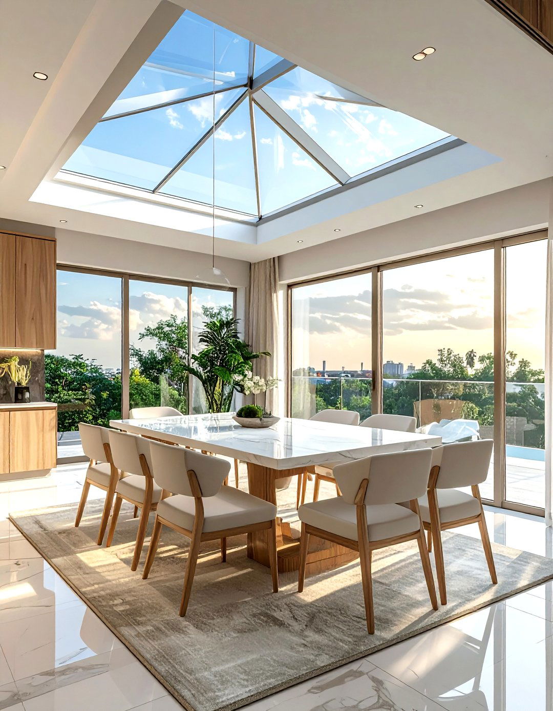 Roof Lantern - 30 dining room natural lighting ideas