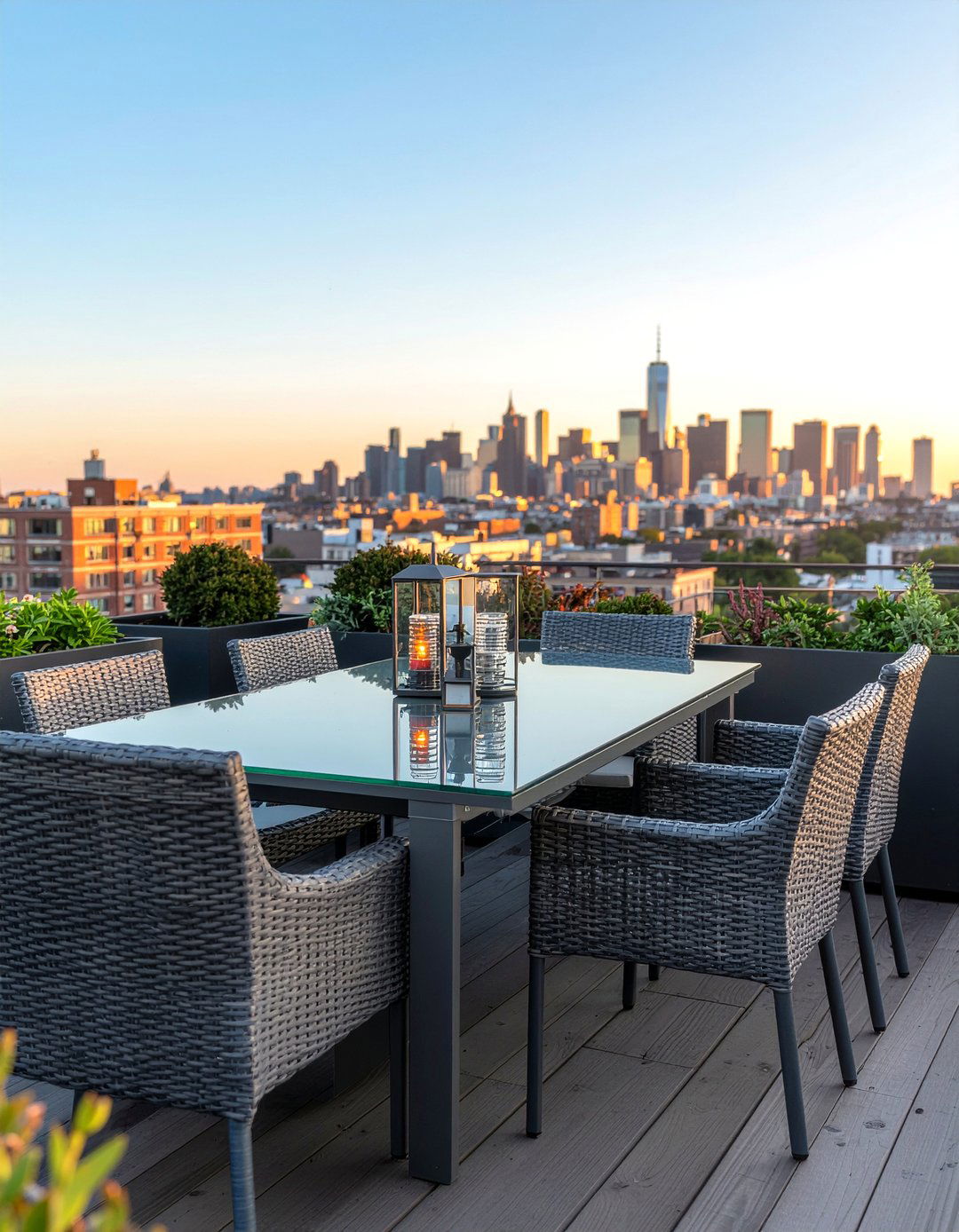 Rooftop Deck Table - 30 outdoor dining area ideas