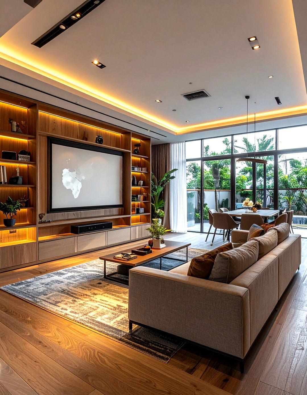 Room Divider Projector Screen Setup - 30 living room projector ideas