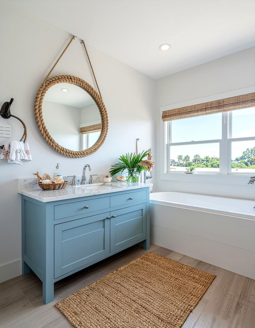 Rope Hanging Mirror - 30 bathroom mirror accent ideas