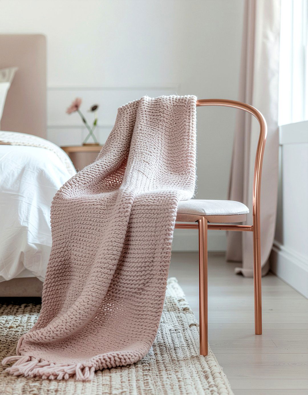 Rose Gold Accent Chair - 30 rose gold bedroom ideas