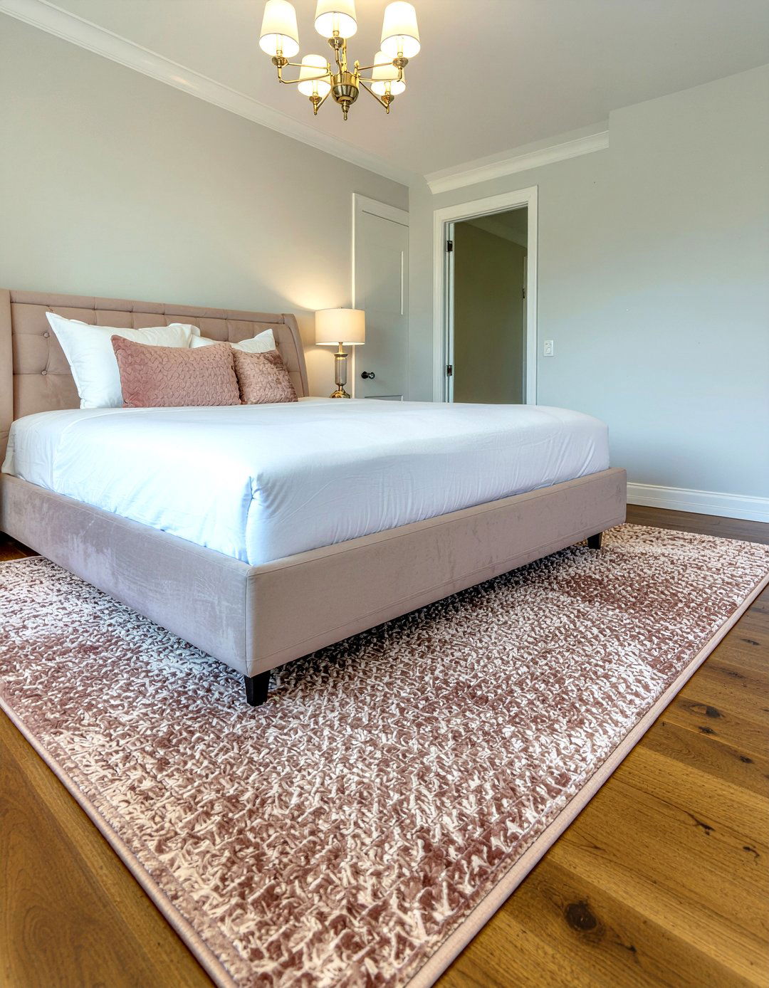 Rose Gold Area Rug - 30 rose gold bedroom ideas