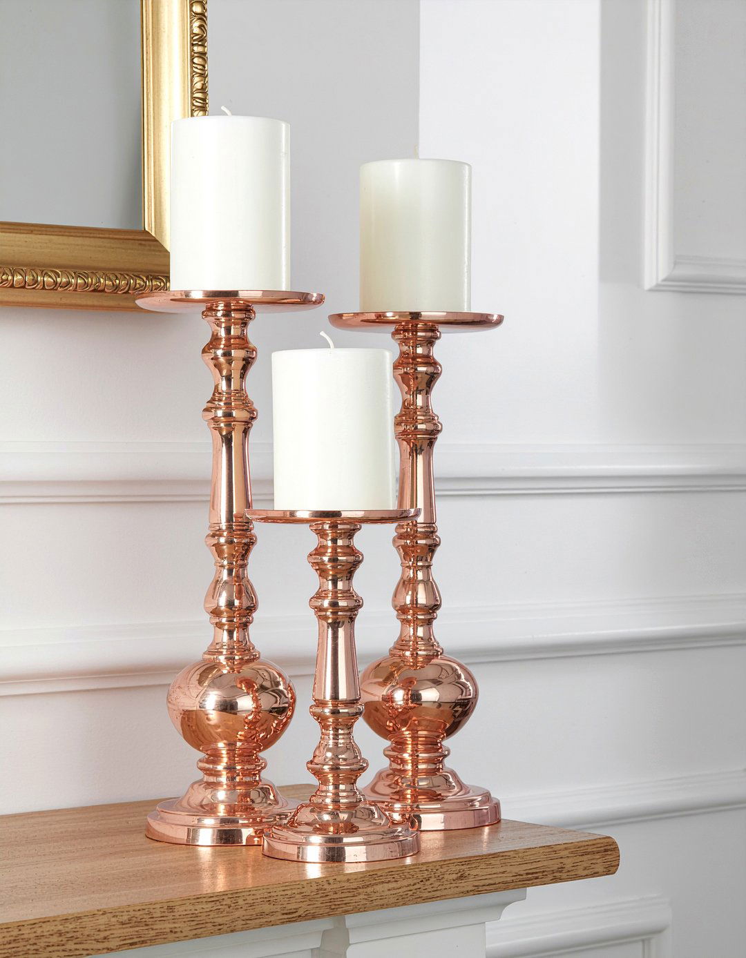 Rose Gold Candle Holders - 30 rose gold living room ideas