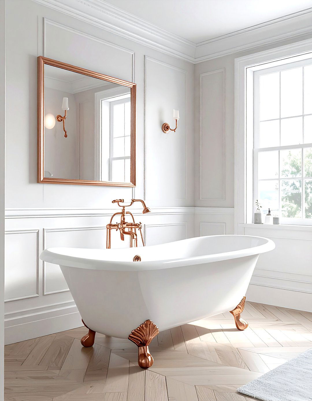 Rose Gold Clawfoot Tub Bathroom - 30 rose gold bathroom ideas