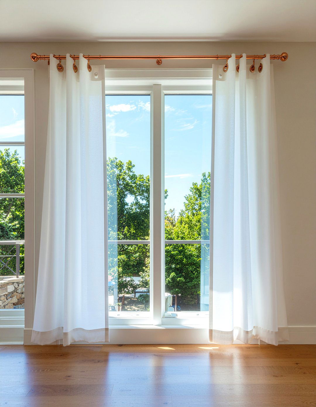 Rose Gold Curtain Rods - 30 rose gold living room ideas