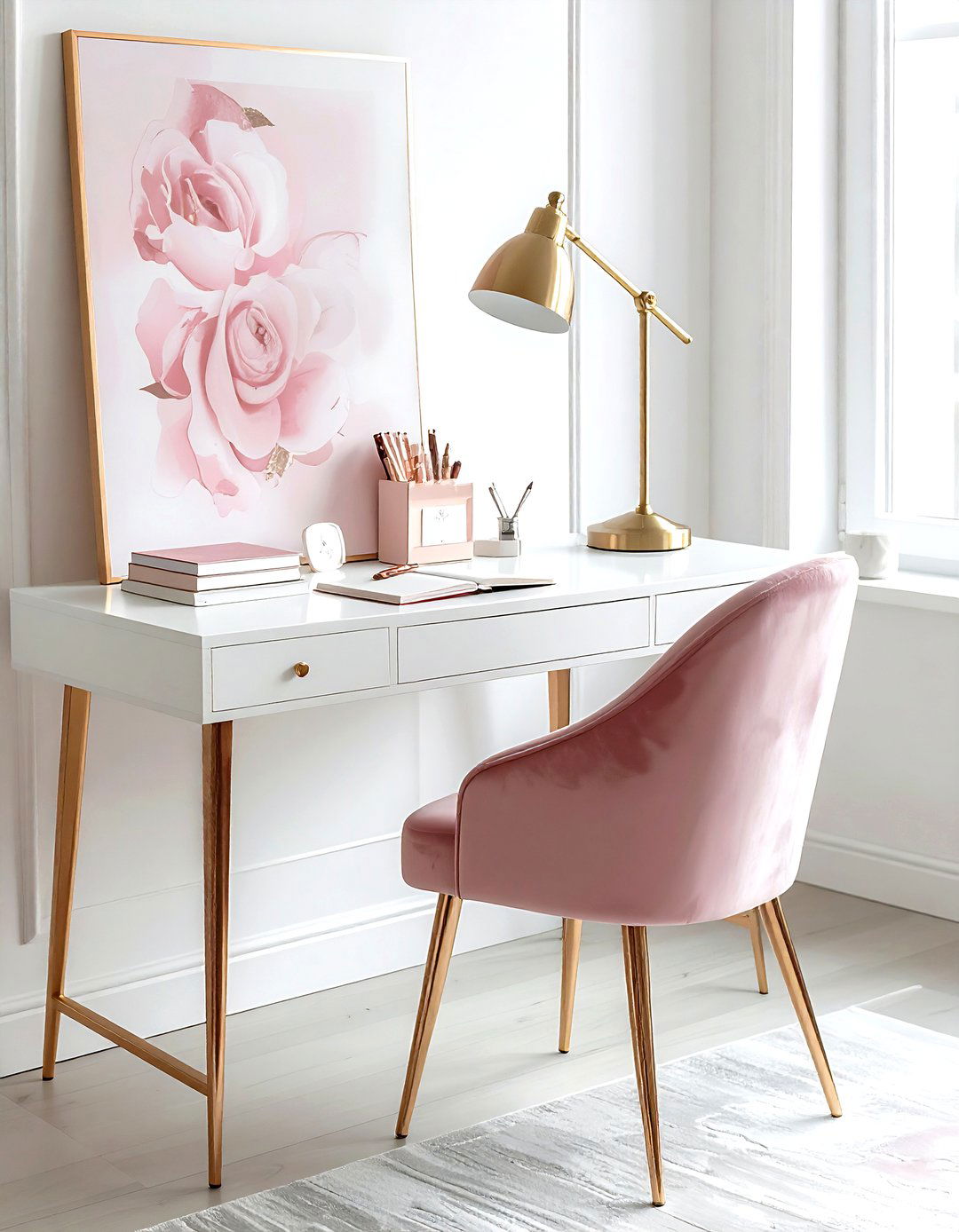 Rose Gold Desk Accessory - 30 metal accent ideas