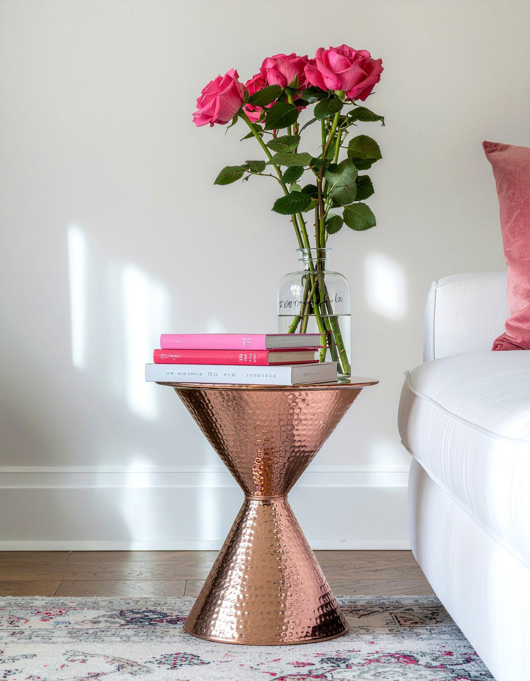 Rose Gold End Table - 30 rose gold living room ideas