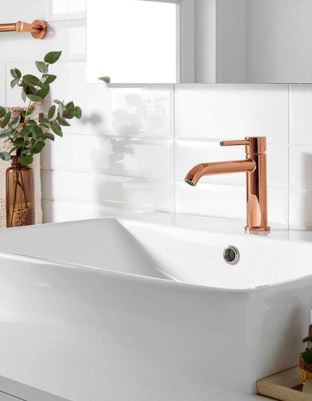 Rose Gold Faucet - 30 pink bathroom ideas