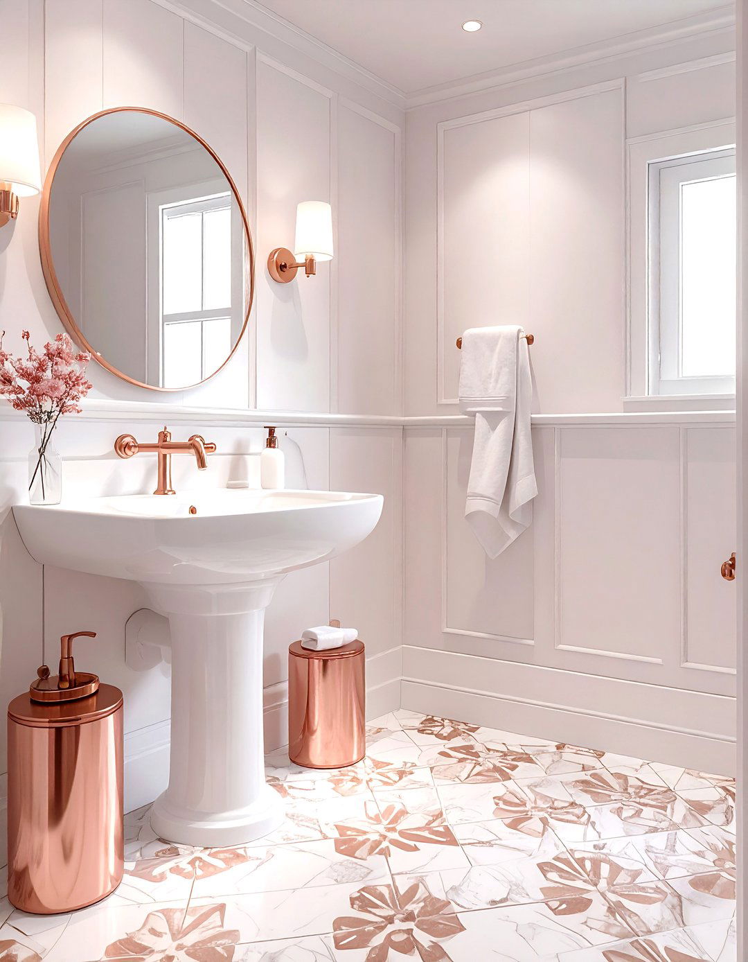 Rose Gold Guest Bathroom - 30 rose gold bathroom ideas