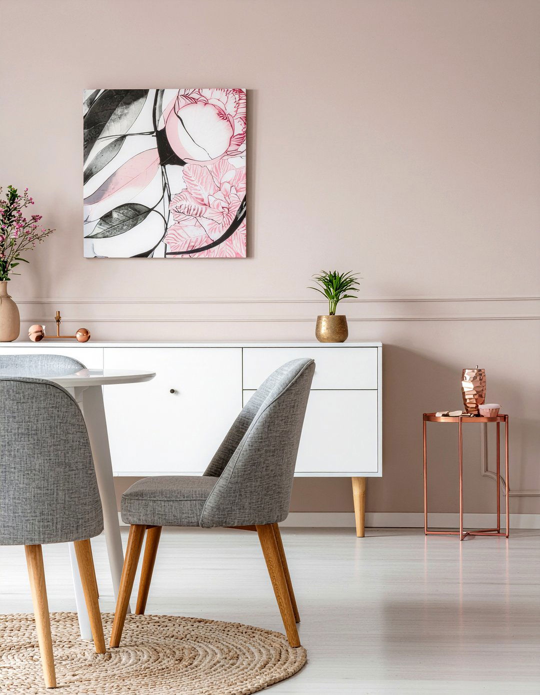 Rose Gold Hardware - 30 metal dining room ideas