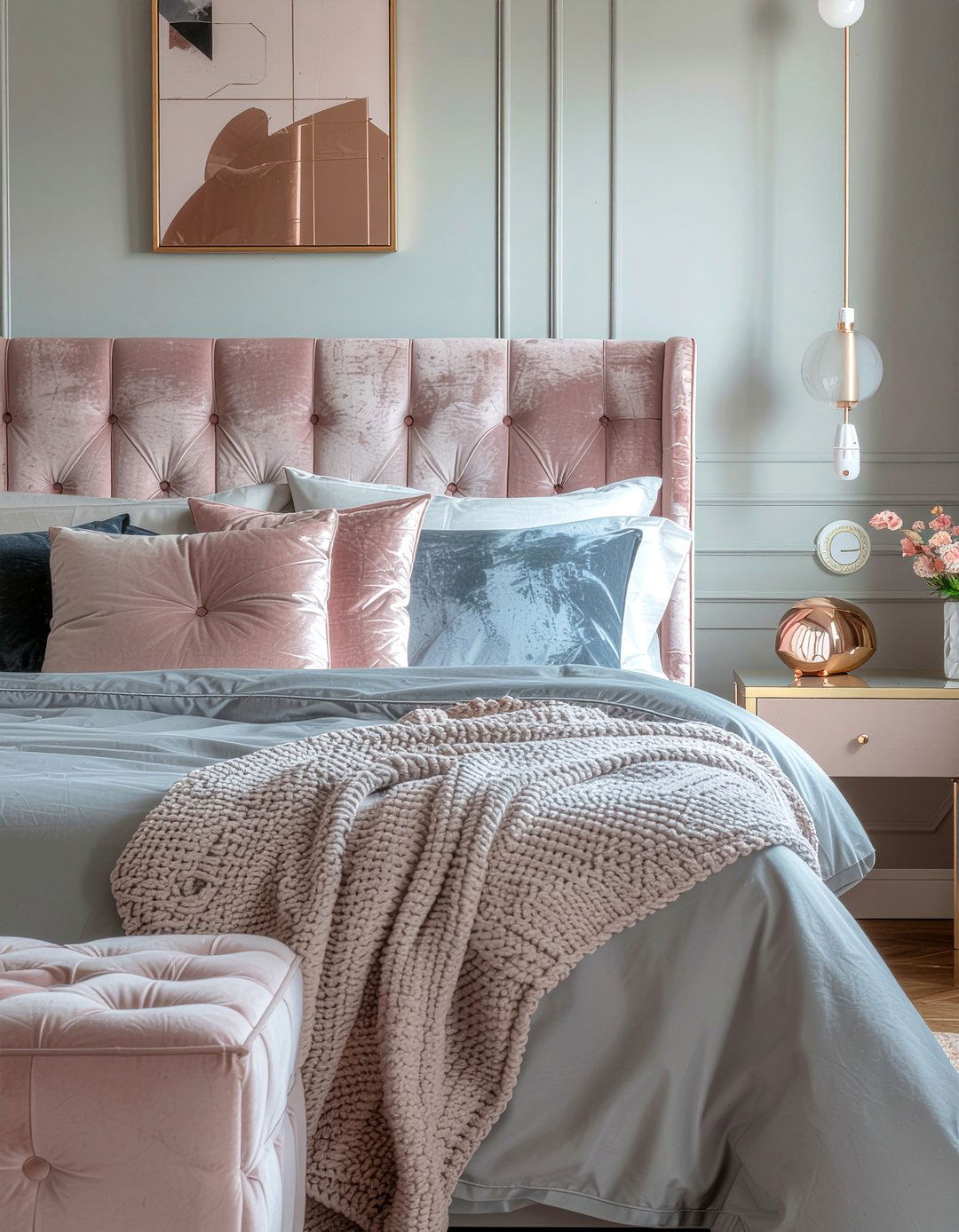 Rose Gold Headboard - 30 bedroom metal headboards