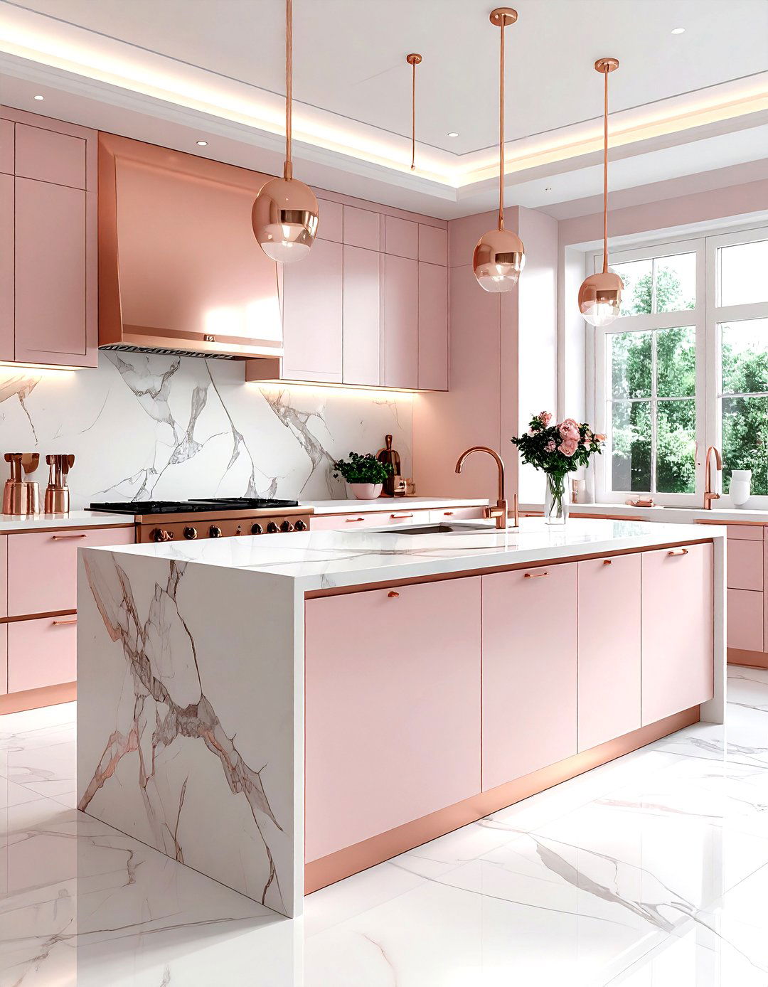 Rose Gold Kitchen - 30 metal kitchen ideas