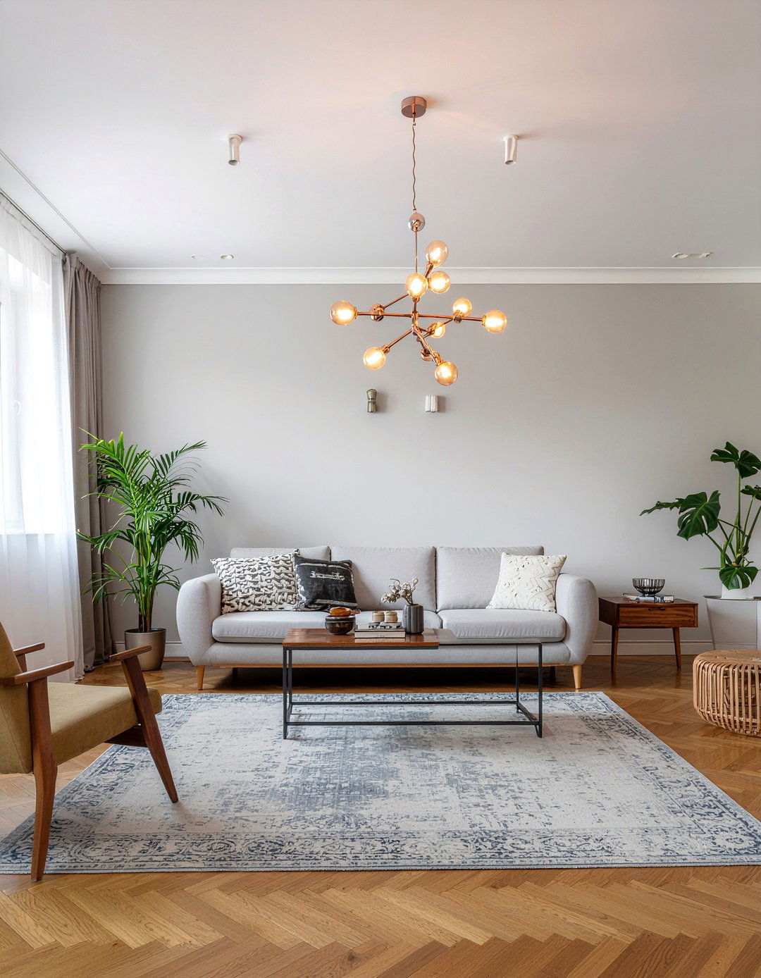 Rose Gold Lighting Fixtures - 30 rose gold living room ideas