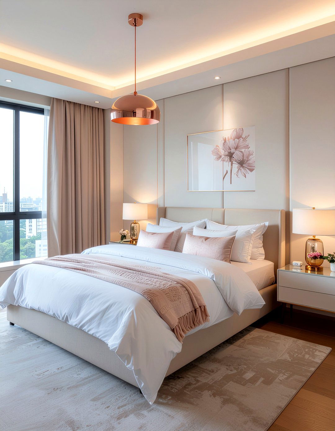 Rose Gold Lighting - 30 rose gold bedroom ideas