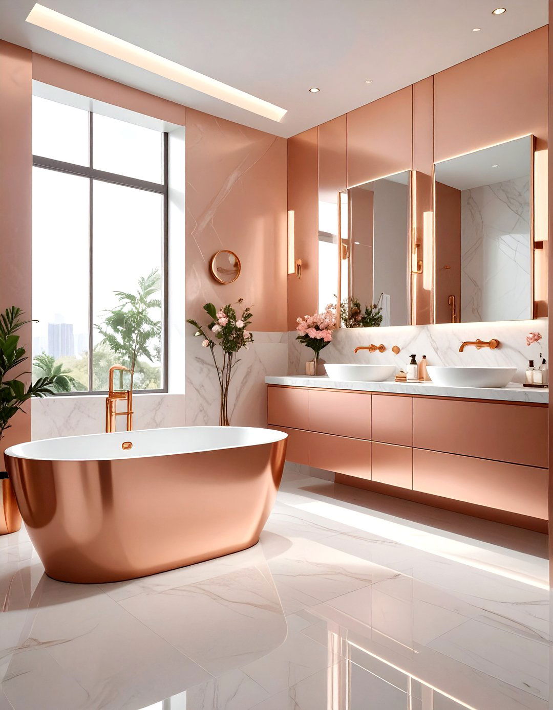 Rose Gold Master Bathroom - 30 rose gold bathroom ideas