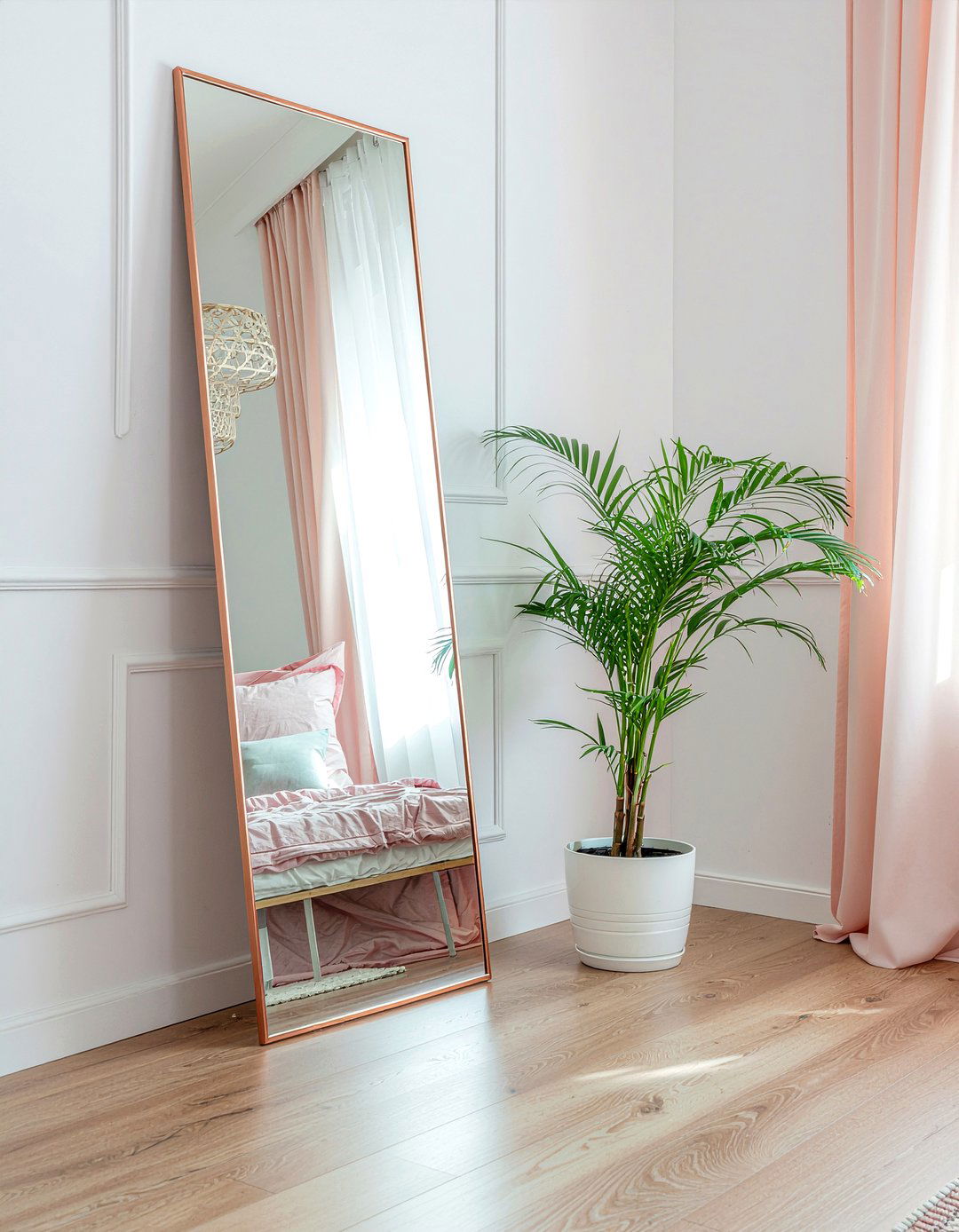 Rose Gold Mirror - 30 rose bedroom ideas