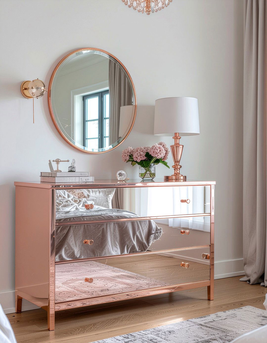 Rose Gold Mirrored Dresser - 30 bedroom mirrored dressers