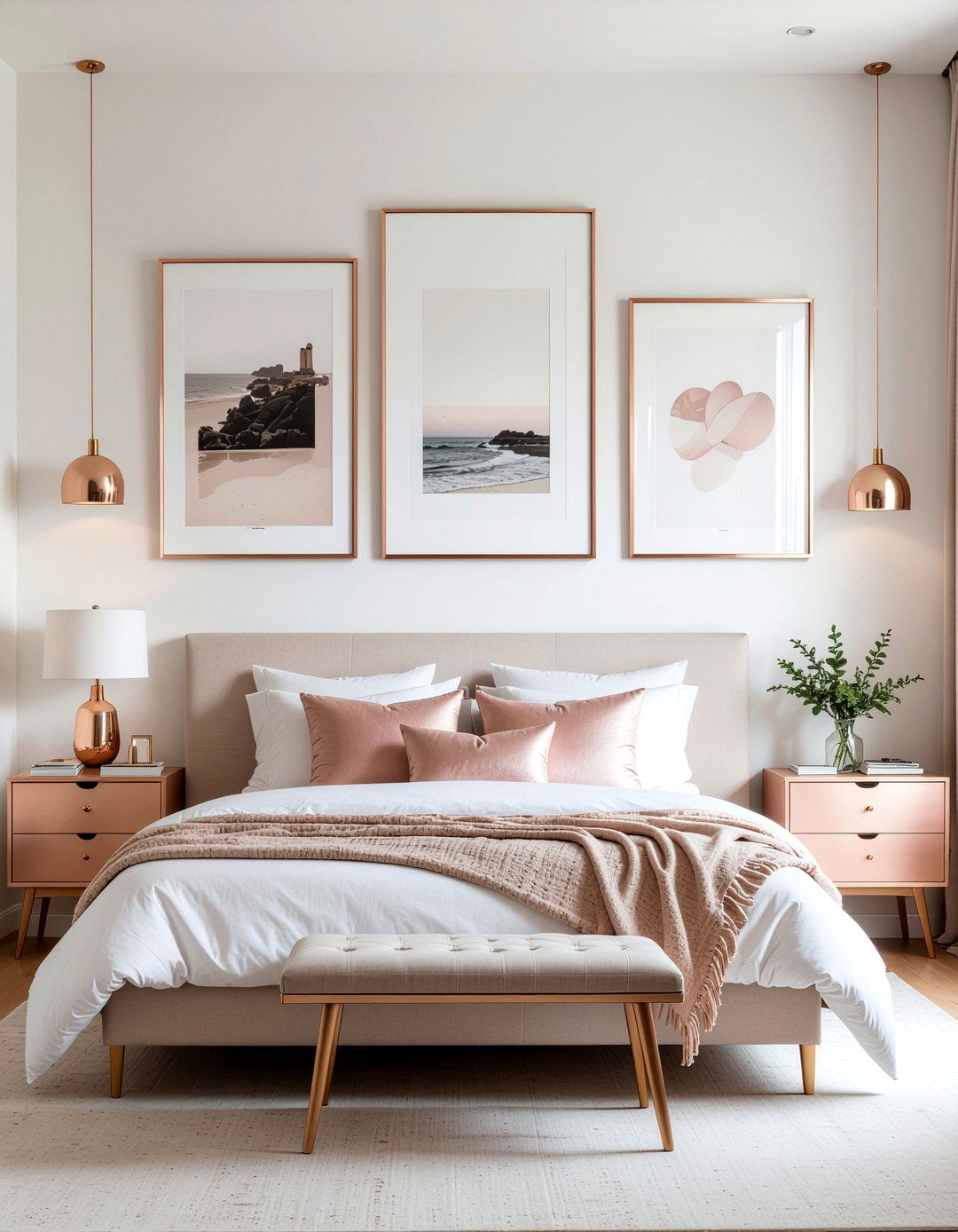 Rose Gold Picture Frames - 30 rose gold bedroom ideas