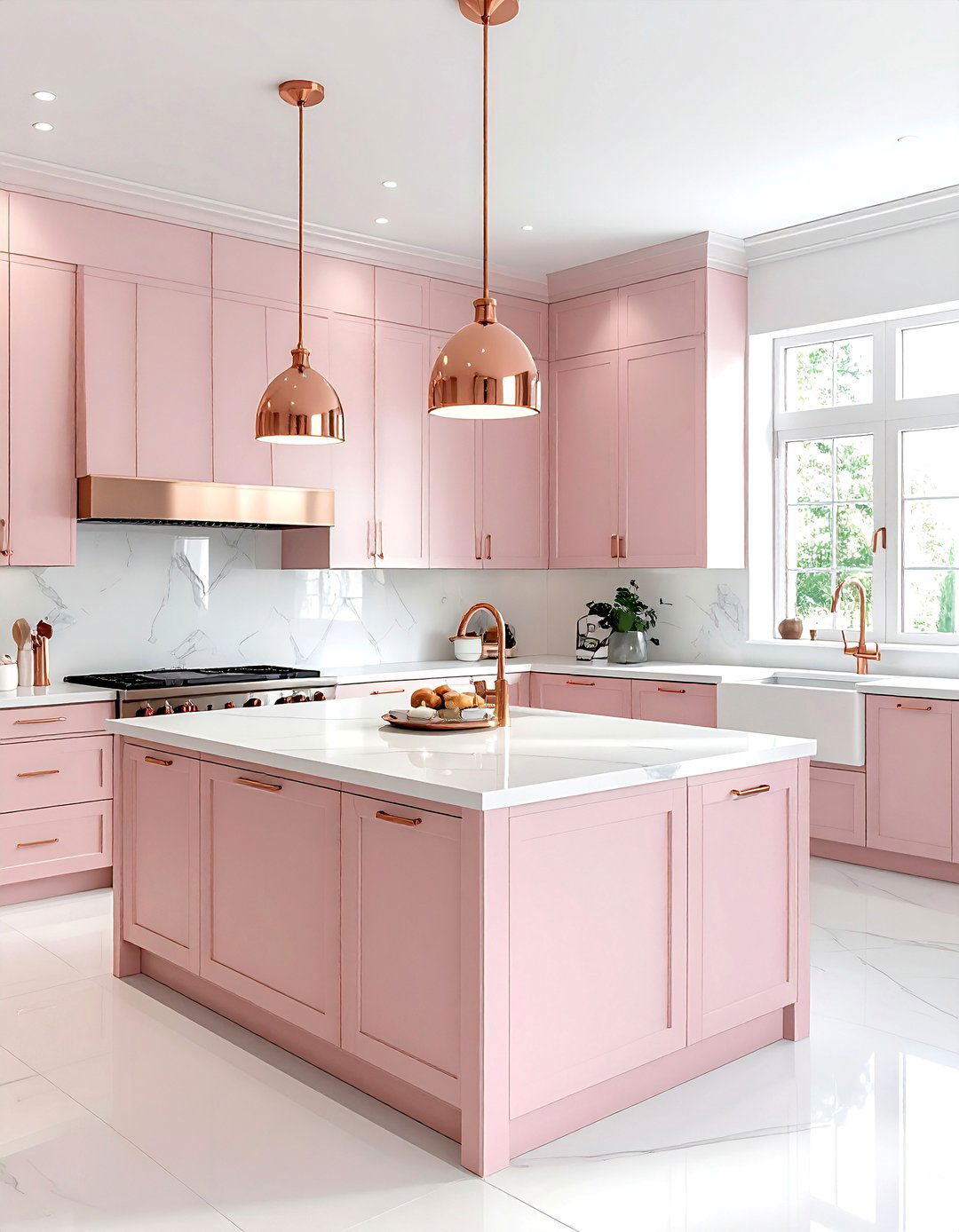 Rose Gold Pink Kitchen - 30 pink and white kitchen ideas