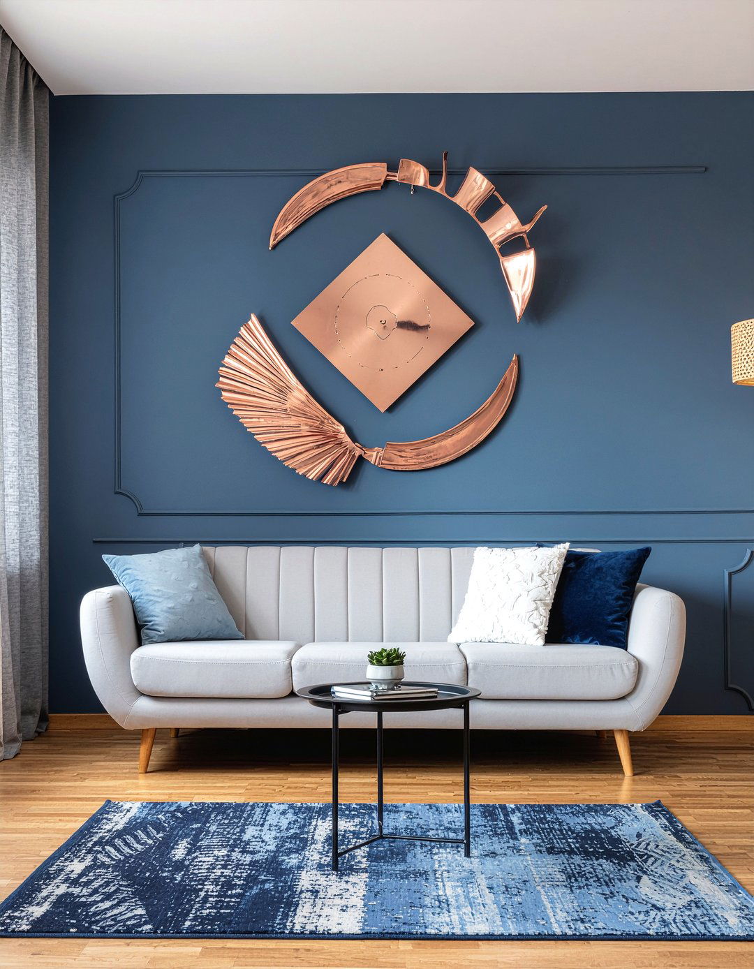 Rose Gold Wall Decor - 30 rose gold living room ideas