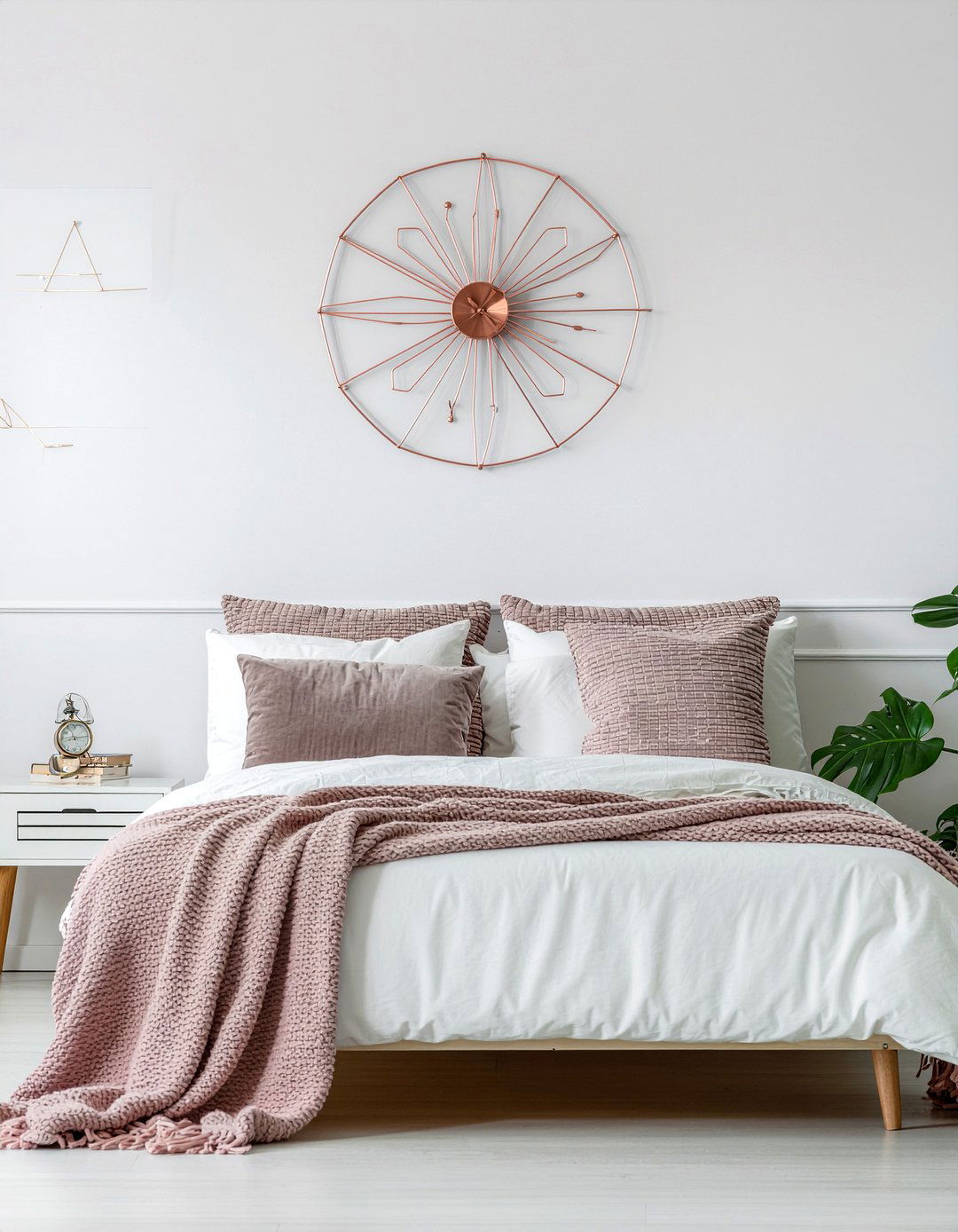 Rose Gold Wall Decor - 30 rose gold bedroom ideas