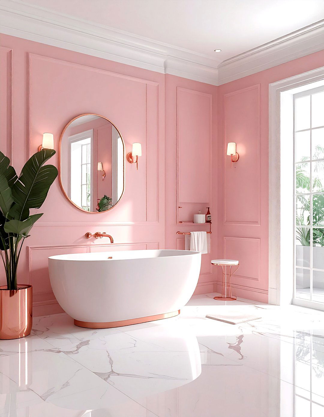 Rose Gold and Blush Pink Bathroom - 30 rose gold bathroom ideas