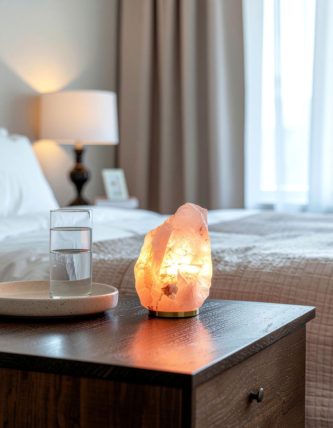 Rose Quartz Lamp - 30 rose bedroom ideas