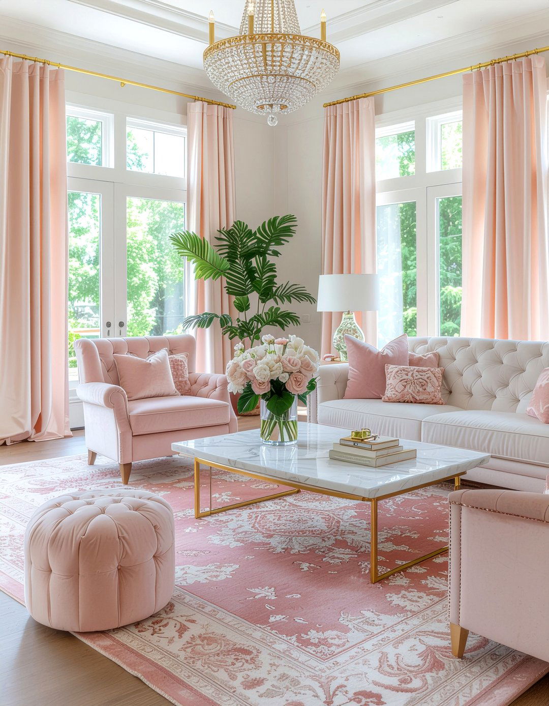 Rose Quartz Living Room - 30 jewel toned living room ideas