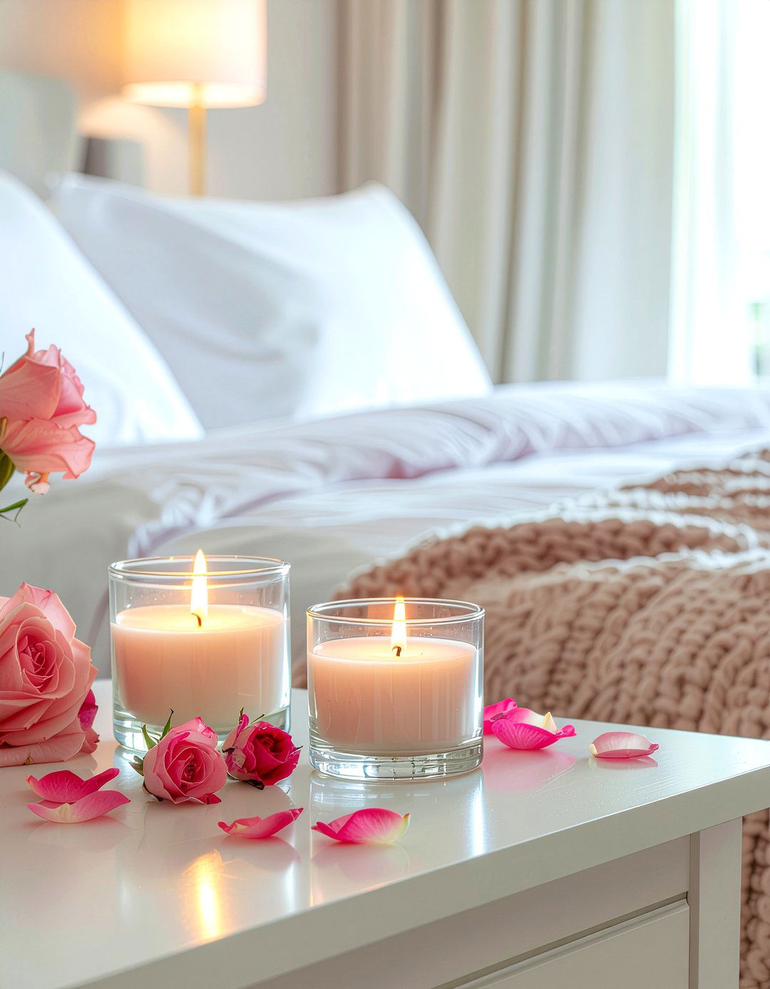 Rose Scented Candles - 30 rose bedroom ideas