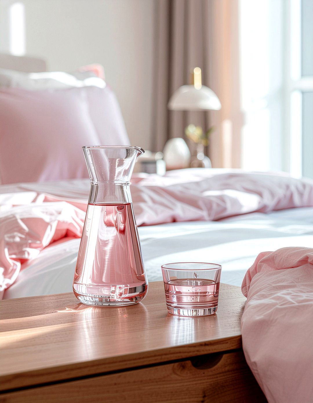 Rose Tinted Glassware - 30 rose bedroom ideas