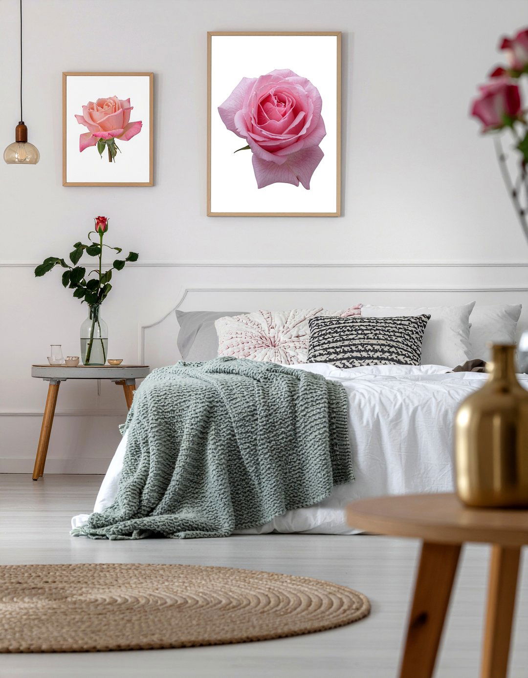 Rose Watercolor Painting - 30 rose bedroom ideas