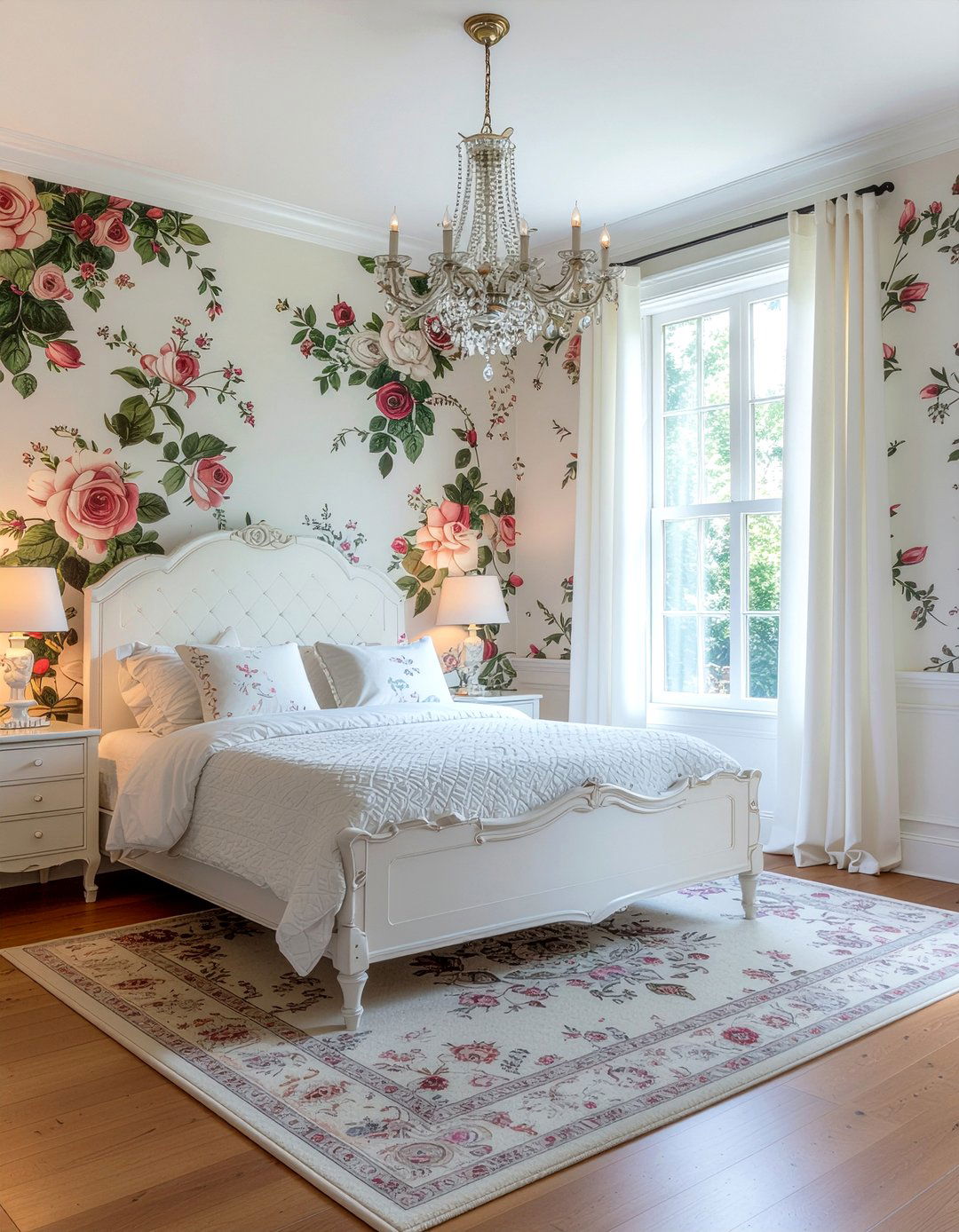 Rose garden wallpaper - 30 bedroom botanical wallpapers