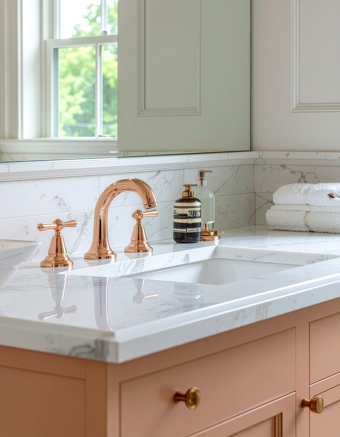 Rose gold bathroom hardware - 30 luxury bathroom fixture ideas