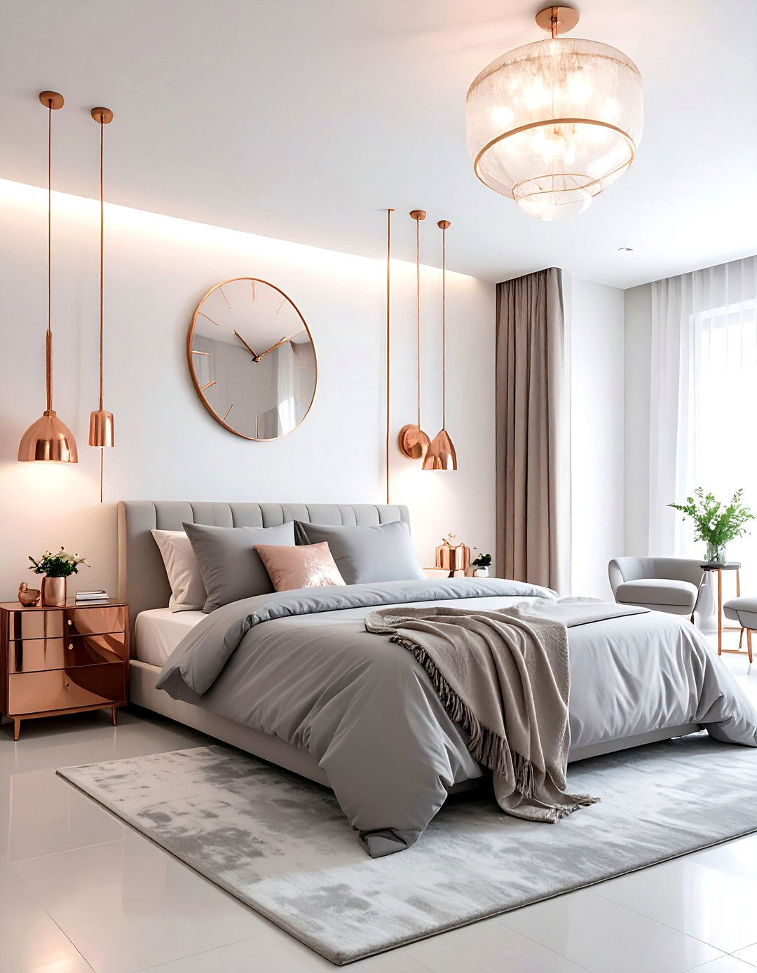 Rose gold bedroom - 30 gold bedroom ideas