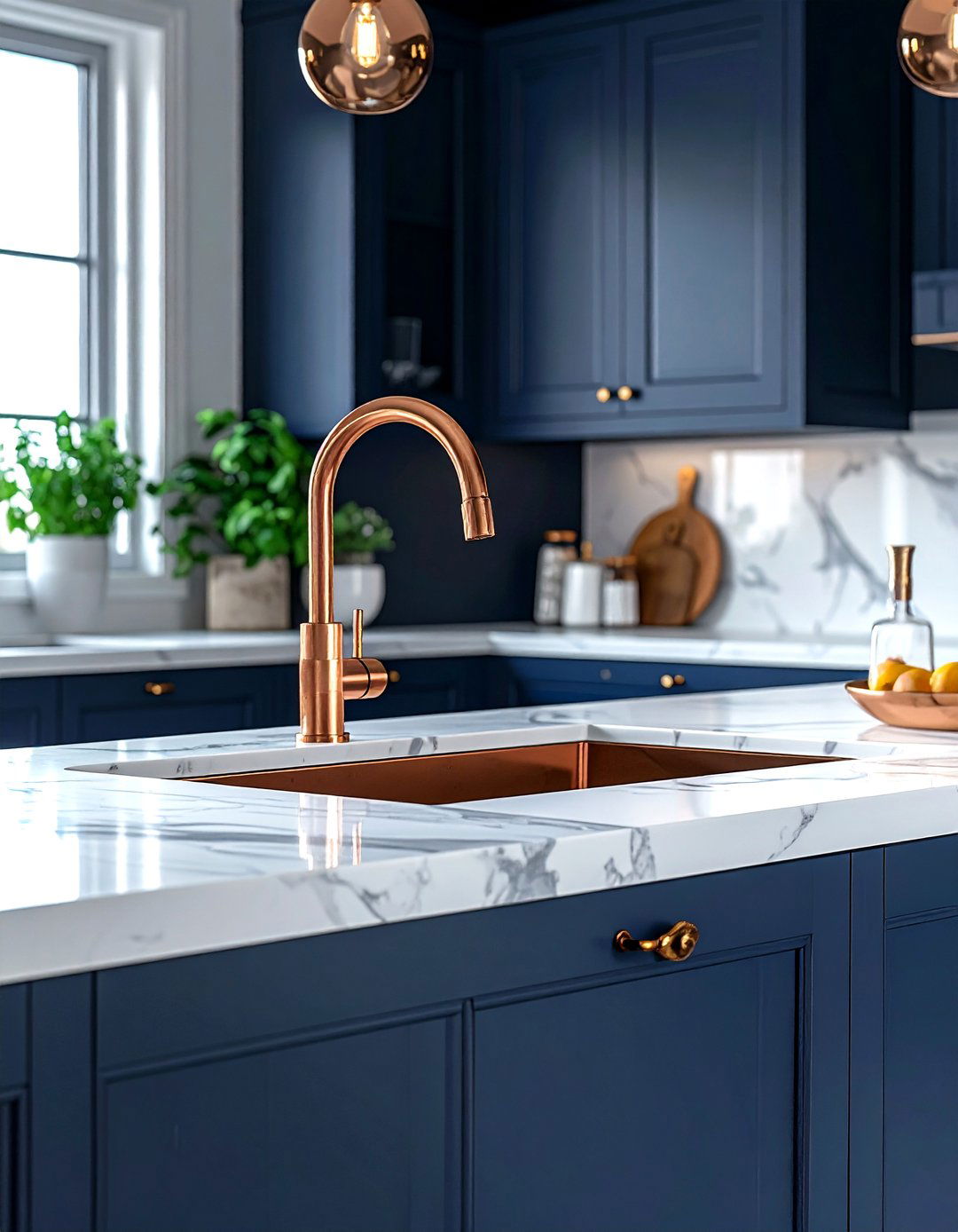 Rose gold copper faucet for kitchen - 30 copper kitchen faucet ideas