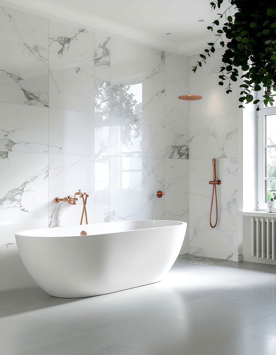 Rose gold shower kit - 30 bathroom fixture accent ideas