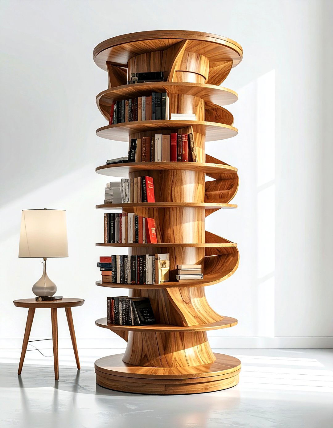Rotating Book Tower - 30 living room book displays