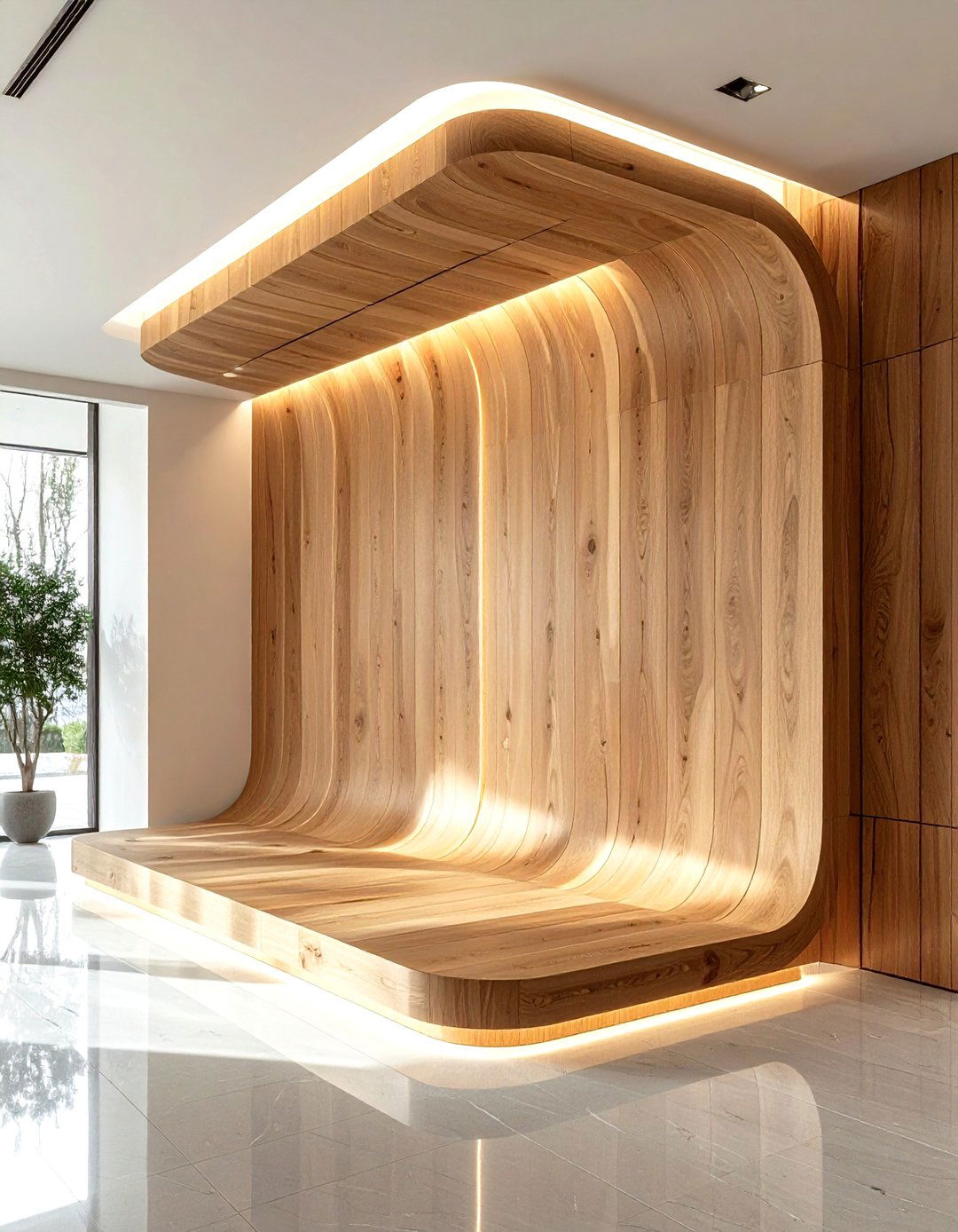 Rotating Wood Panel - 30 living room partition ideas