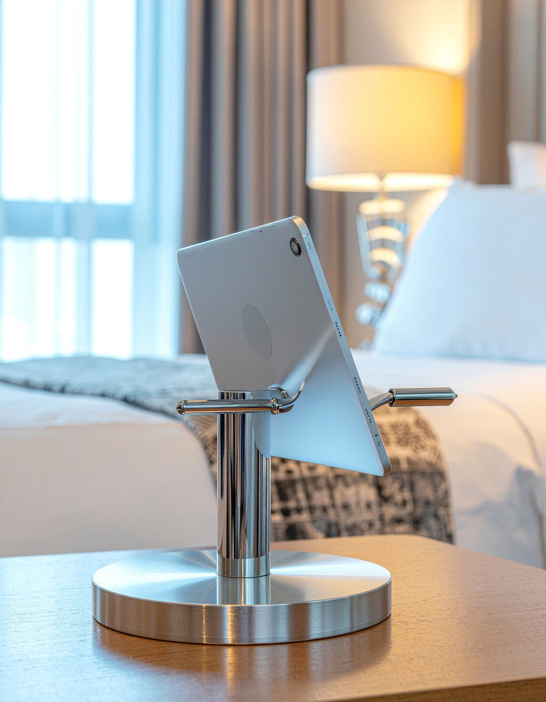 Rotating charging dock for nightstand - 30 bedroom charging stations