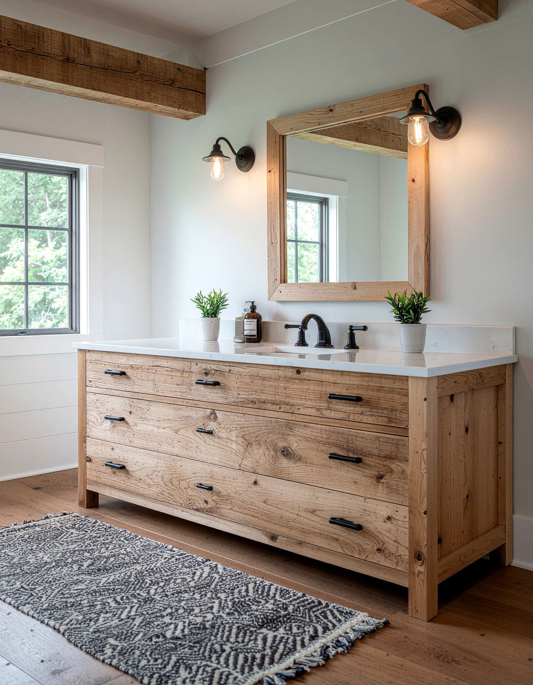 Rough sawn vanity - 30 rustic bathroom vanity ideas
