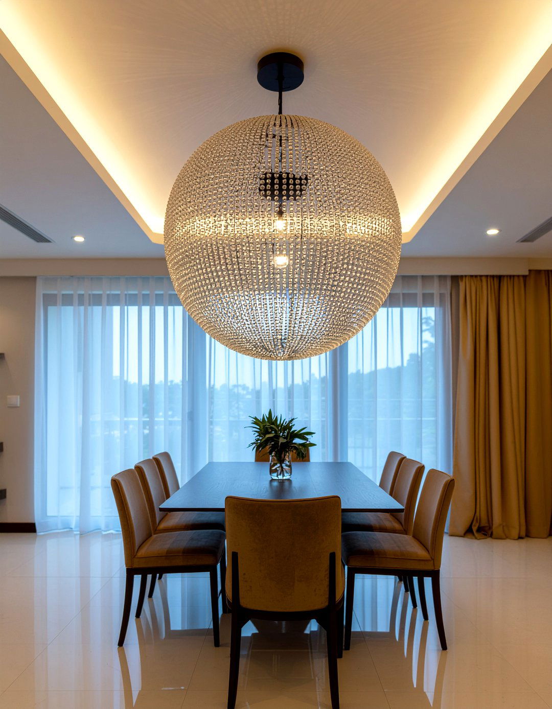 Round Beaded Chandelier - 30 beaded chandelier dining room ideas