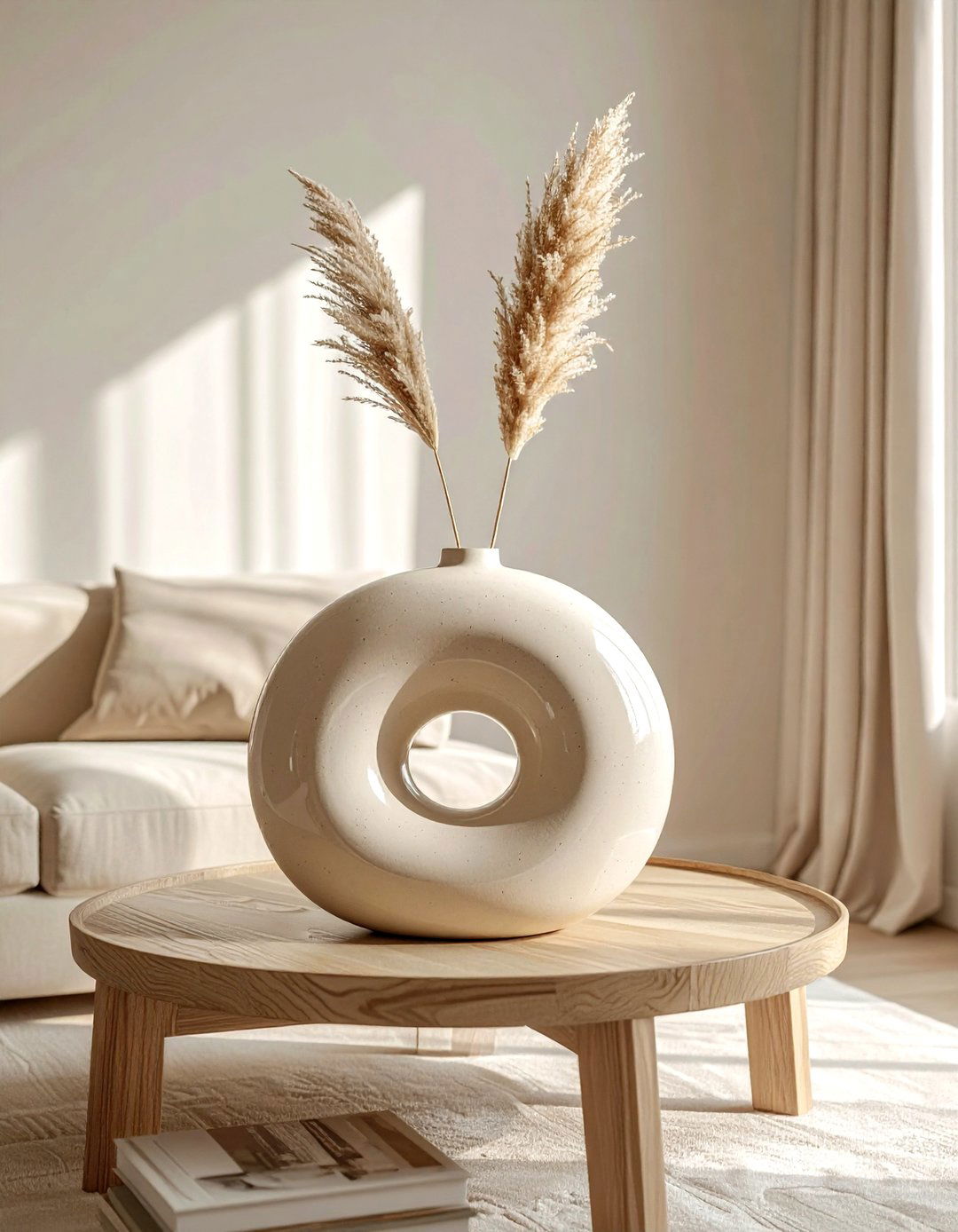 Round Ceramic Donut Vase - 30 table vase ideas