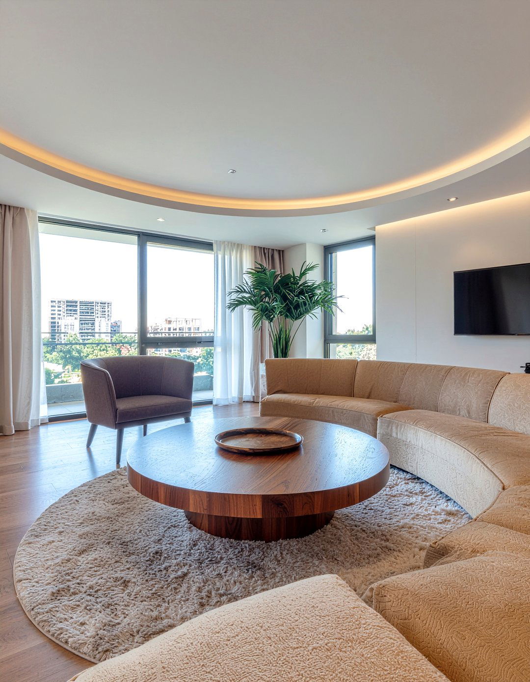 Round Coffee Table - 30 retreat living room ideas