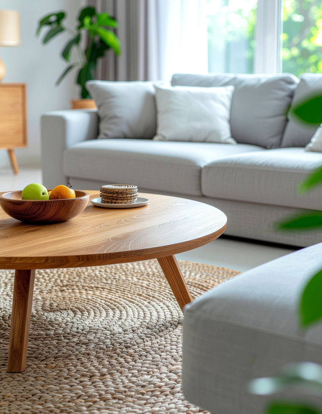 Round Coffee Table - 30 family friendly living room ideas