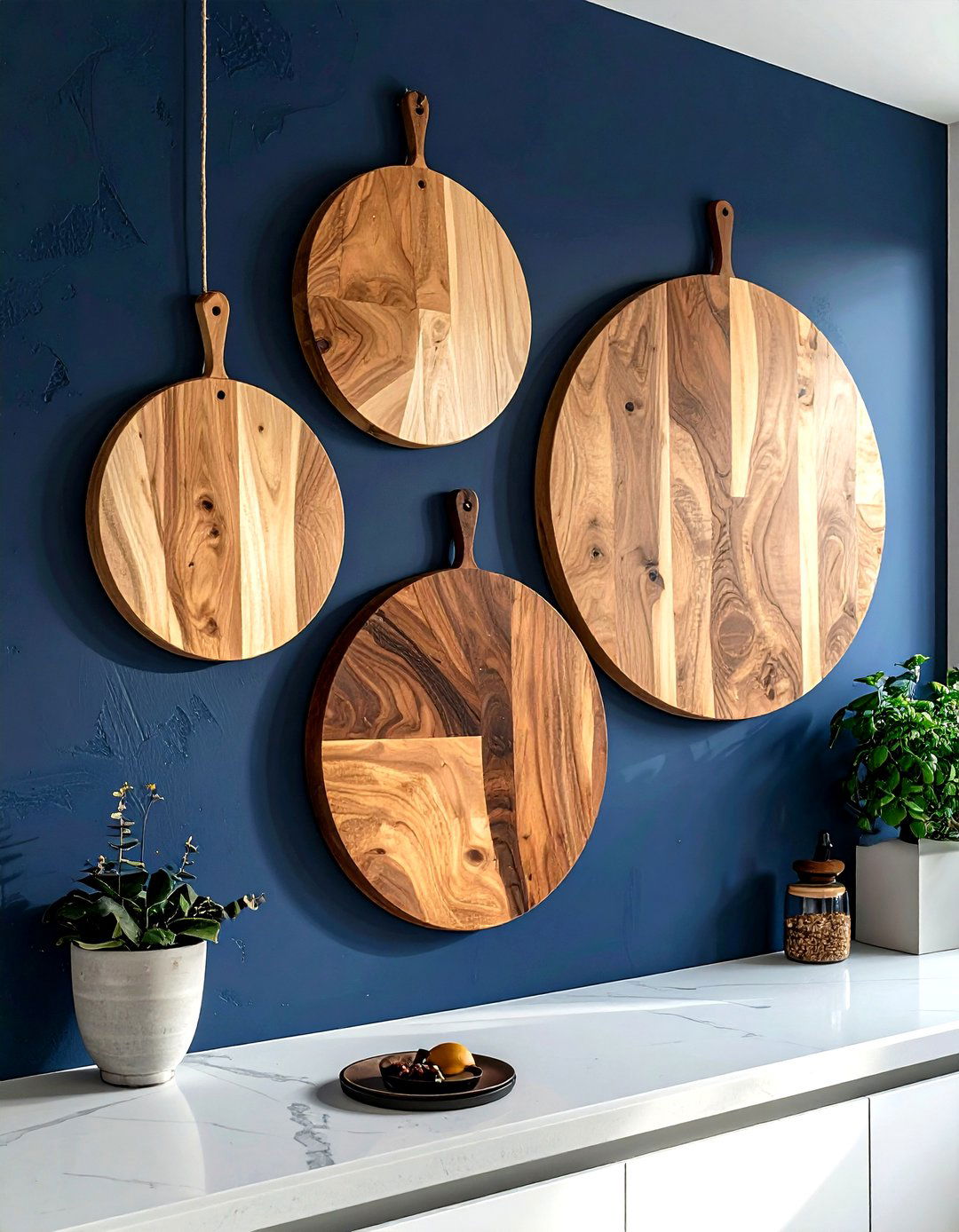 Round Cutting Board Wall Art - 30 kitchen cutting board display ideas