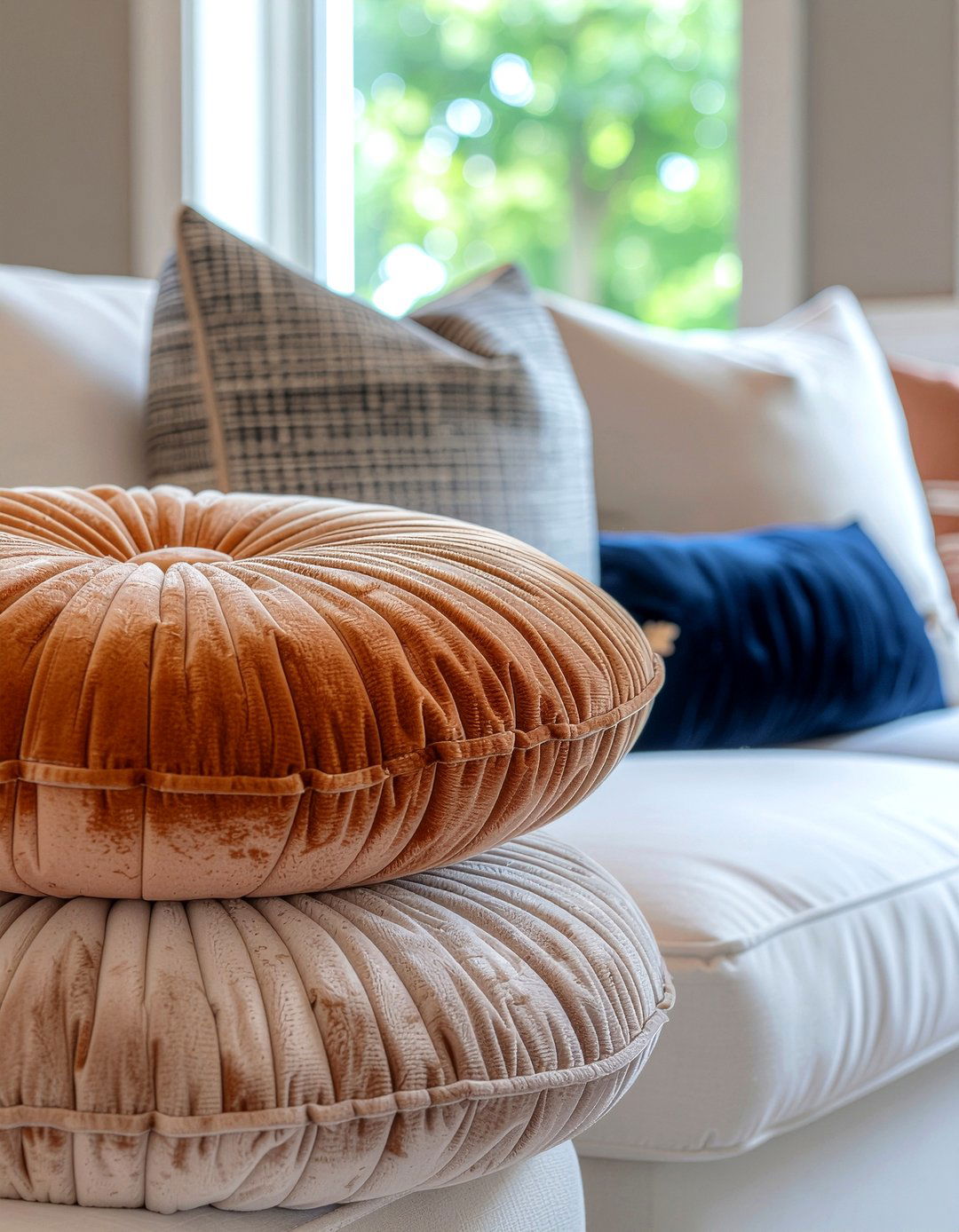 Round Decorative Pillows - 30 living room throw pillows