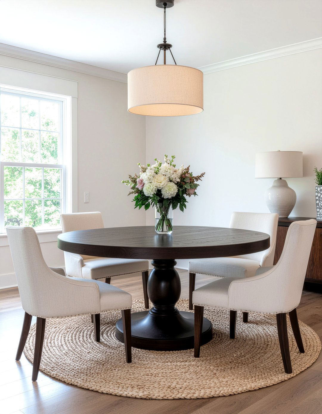 Round Dining Table Set - 30 custom home dining room ideas