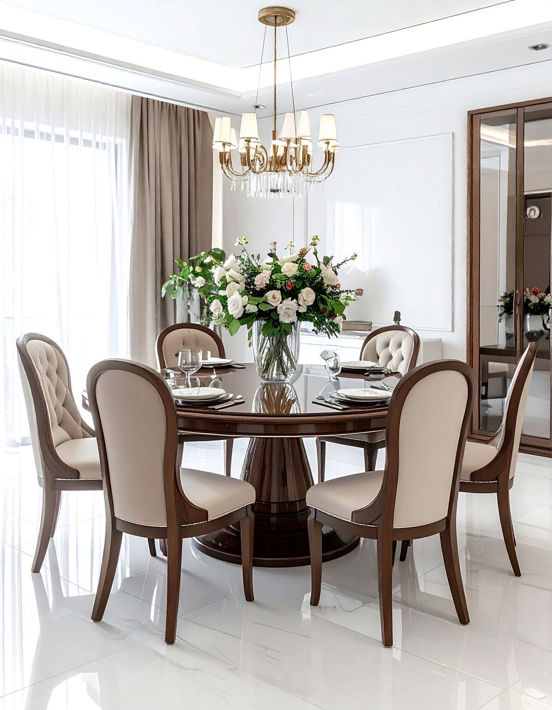 Round Dining Table Set - 30 dining room formal entertaining ideas