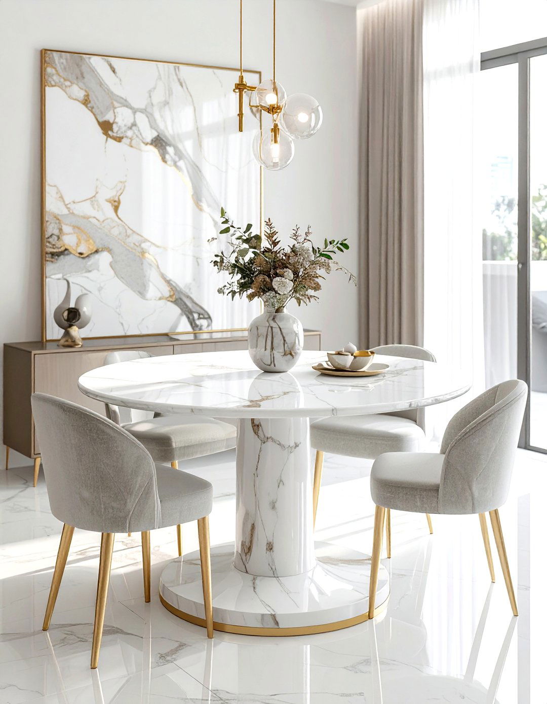 Round Dining Table Size - 30 dining room design rules